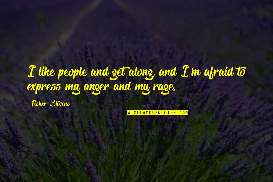 Rage And Anger Quotes By Fisher Stevens: I like people and get along, and I'm