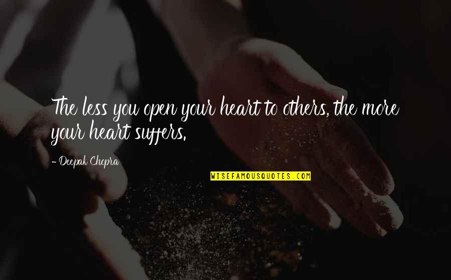 Raggio Quotes By Deepak Chopra: The less you open your heart to others,