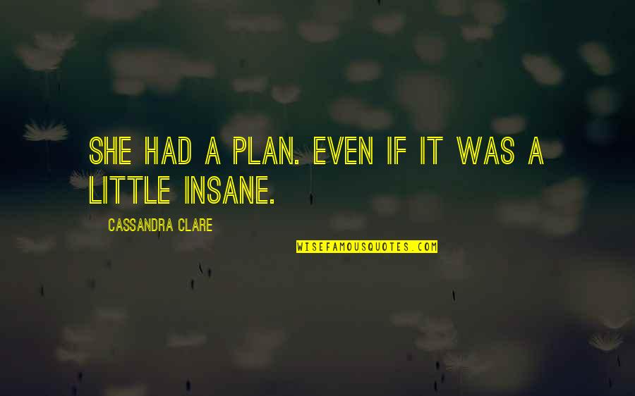 Raglins Quotes By Cassandra Clare: She had a plan. Even if it was