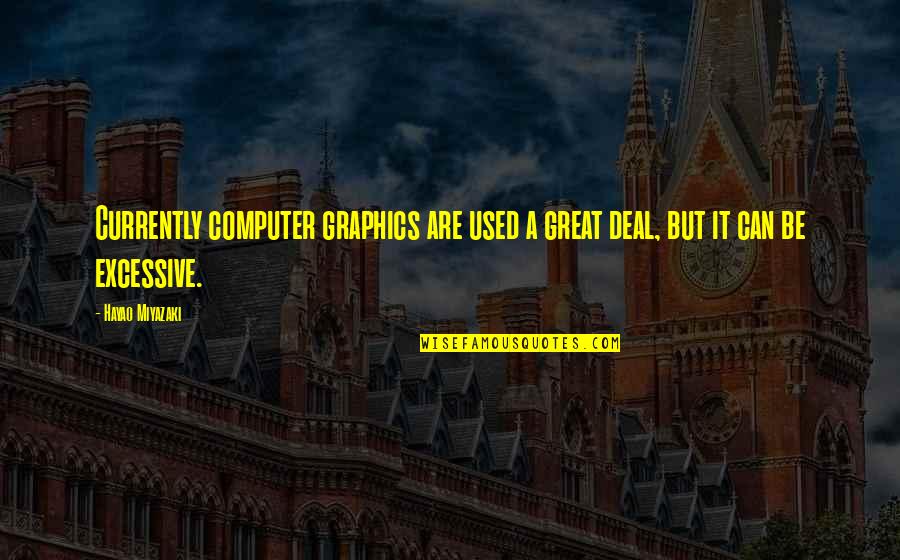 Ragnheidur Tryggvadottir Quotes By Hayao Miyazaki: Currently computer graphics are used a great deal,