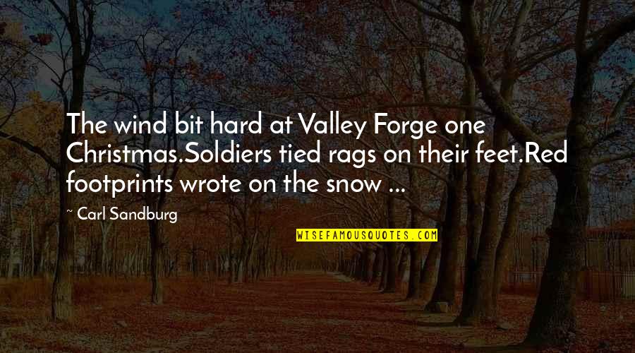 Rags Quotes By Carl Sandburg: The wind bit hard at Valley Forge one Rags Quotes By Carl Sandburg: The wind bit hard at Valley Forge one