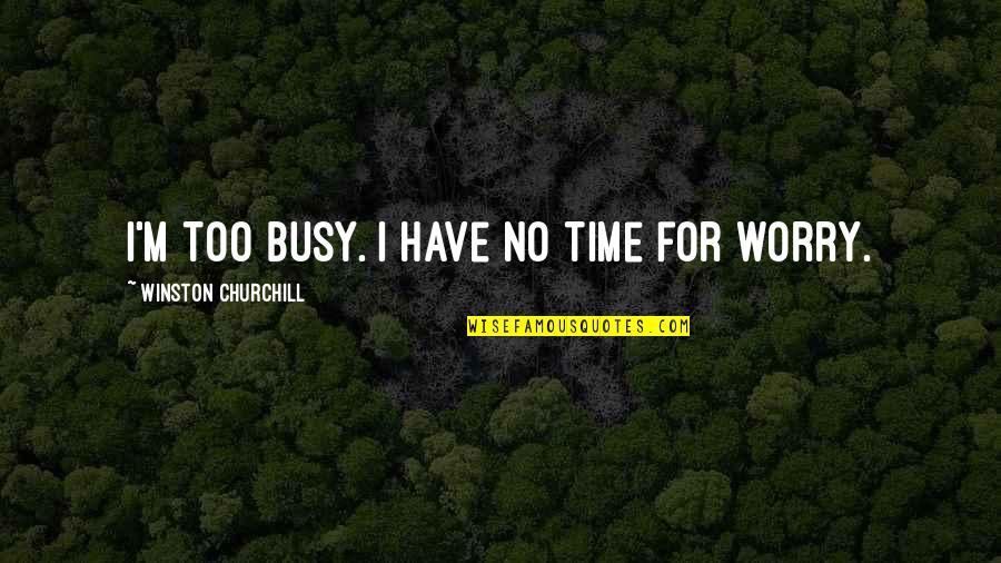 Rahmatollah Badiyi Quotes By Winston Churchill: I'm too busy. I have no time for Rahmatollah Badiyi Quotes By Winston Churchill: I'm too busy. I have no time for