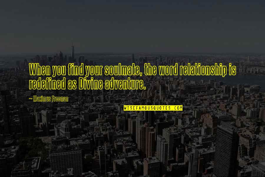 Rahmatollah Beheshti Quotes By Maximus Freeman: When you find your soulmate, the word relationship
