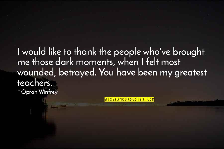 Rahmlee Russell Quotes By Oprah Winfrey: I would like to thank the people who've