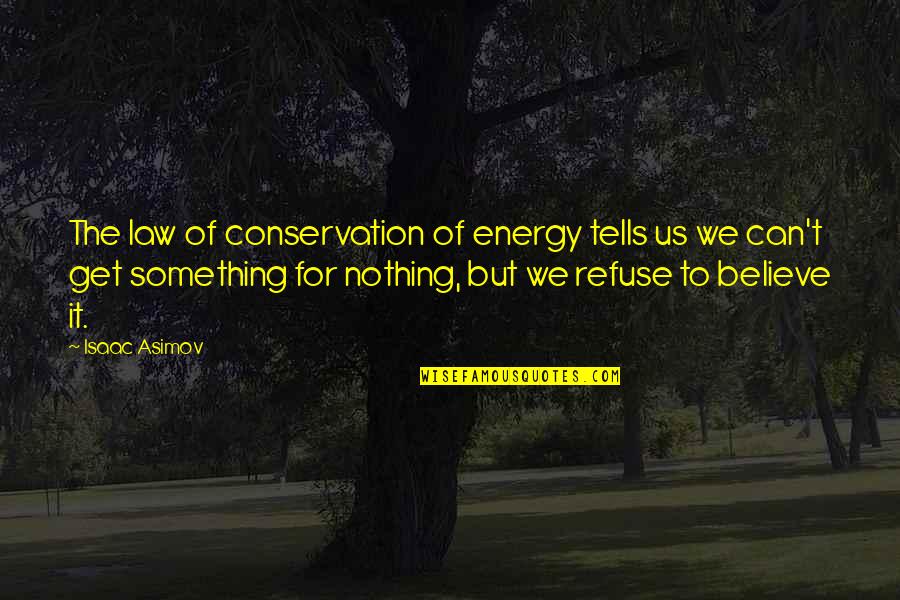 Rahnuma Ahmed Quotes By Isaac Asimov: The law of conservation of energy tells us