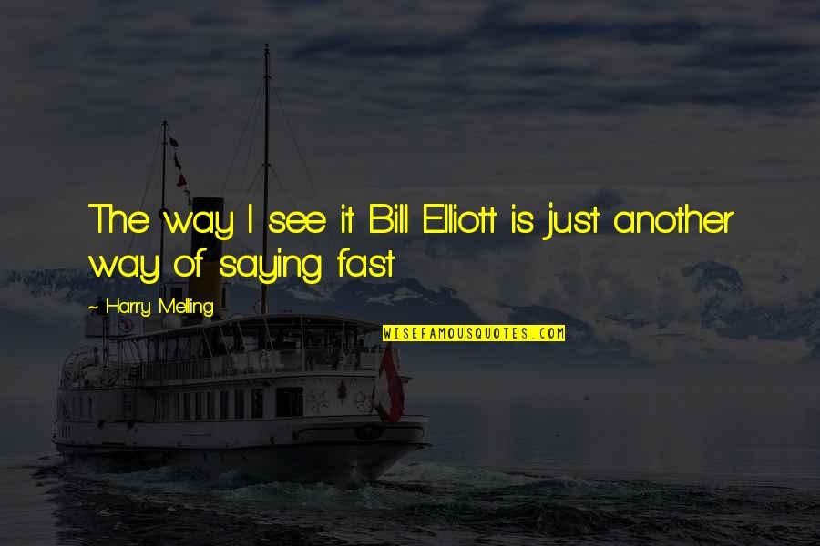 Rahtid Quotes By Harry Melling: The way I see it Bill Elliott is Rahtid Quotes By Harry Melling: The way I see it Bill Elliott is