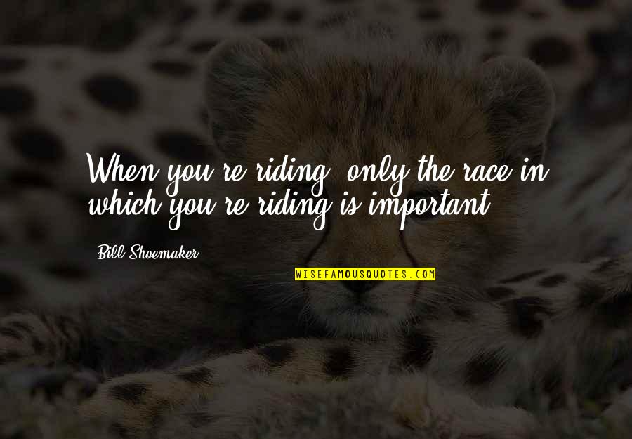 Rahul Dravid The Wall Quotes By Bill Shoemaker: When you're riding, only the race in which