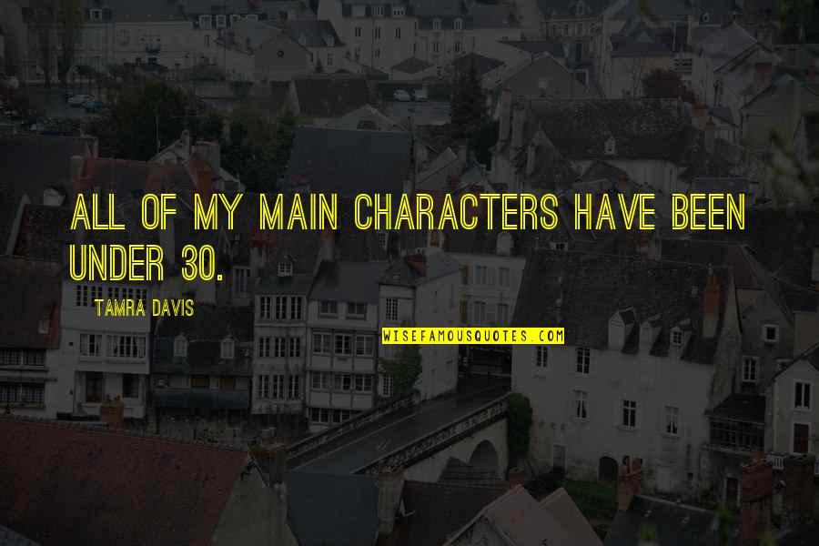 Rahwana Gugur Quotes By Tamra Davis: All of my main characters have been under Rahwana Gugur Quotes By Tamra Davis: All of my main characters have been under