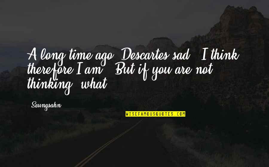 Rain And Depression Quotes By Seungsahn: A long time ago, Descartes sad, "I think, Rain And Depression Quotes By Seungsahn: A long time ago, Descartes sad, "I think,