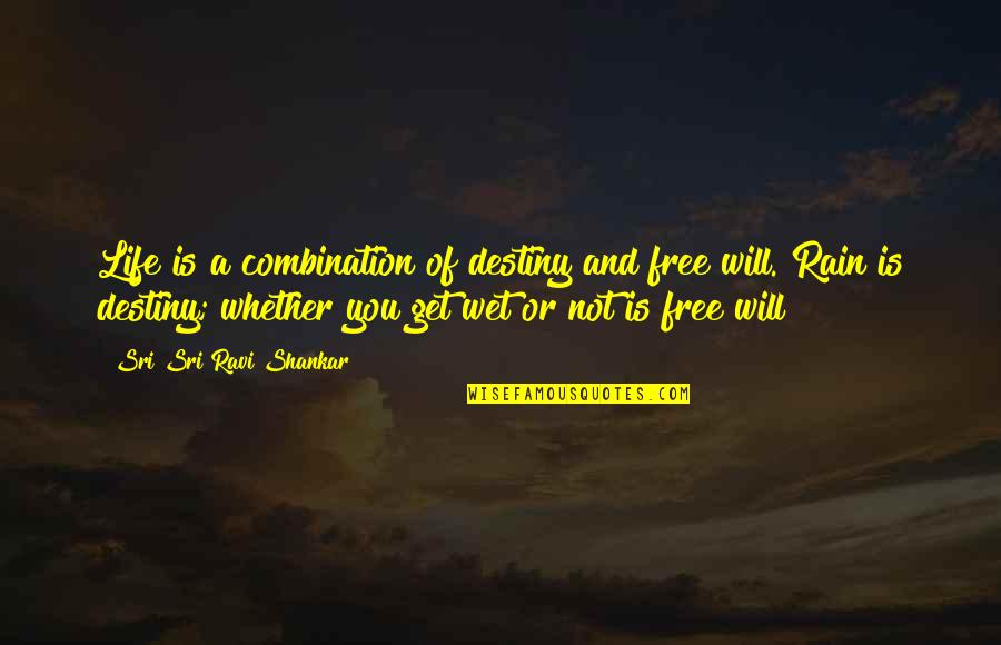 Rain And Life Quotes By Sri Sri Ravi Shankar: Life is a combination of destiny and free