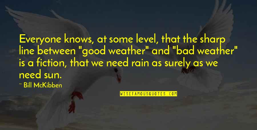 Rain And The Sun Quotes By Bill McKibben: Everyone knows, at some level, that the sharp