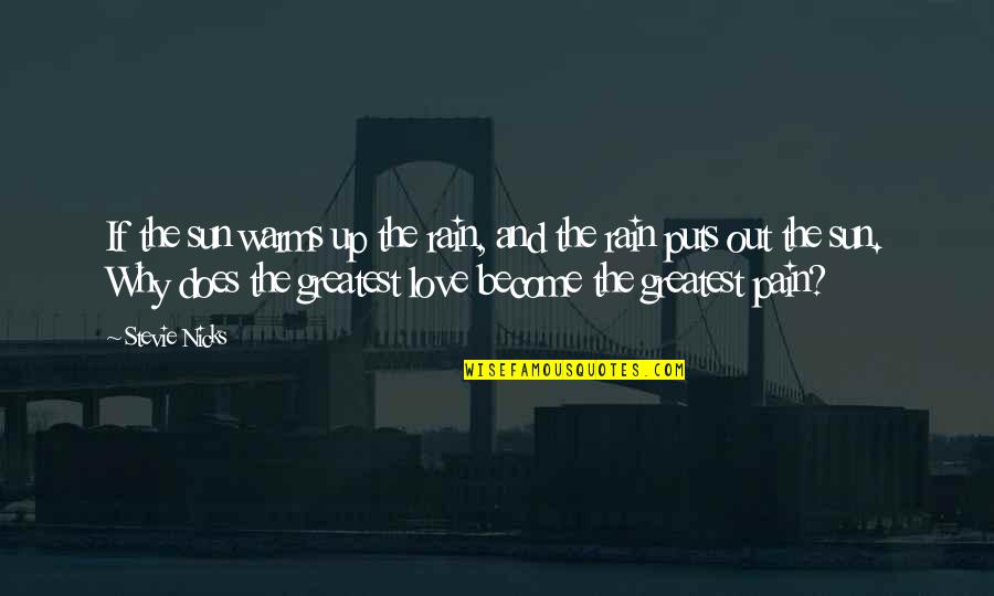 Rain And The Sun Quotes By Stevie Nicks: If the sun warms up the rain, and