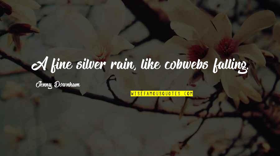 Rain Falling Quotes By Jenny Downham: A fine silver rain, like cobwebs falling. Rain Falling Quotes By Jenny Downham: A fine silver rain, like cobwebs falling.