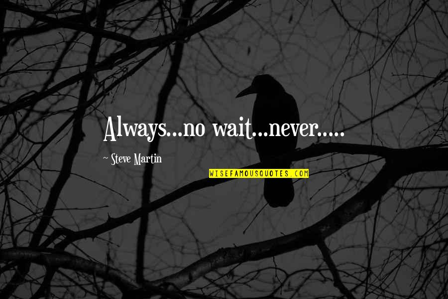 Rain Flood Quotes By Steve Martin: Always...no wait...never..... Rain Flood Quotes By Steve Martin: Always...no wait...never.....