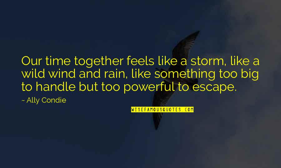 Rain Storm Quotes By Ally Condie: Our time together feels like a storm, like