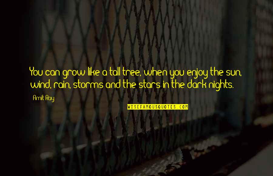 Rain Storm Quotes By Amit Ray: You can grow like a tall tree, when