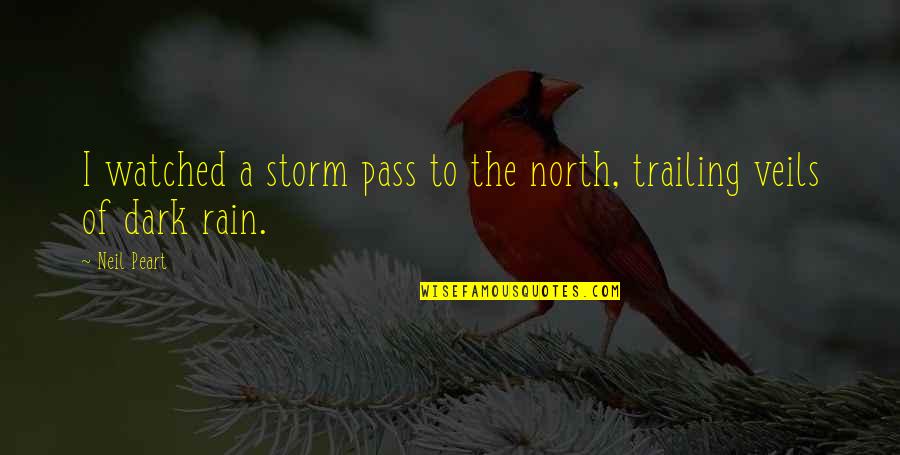 Rain Storm Quotes By Neil Peart: I watched a storm pass to the north,