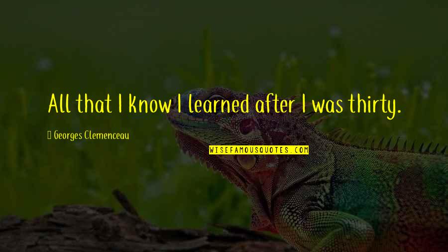 Rainbow And Leprechaun Quotes By Georges Clemenceau: All that I know I learned after I