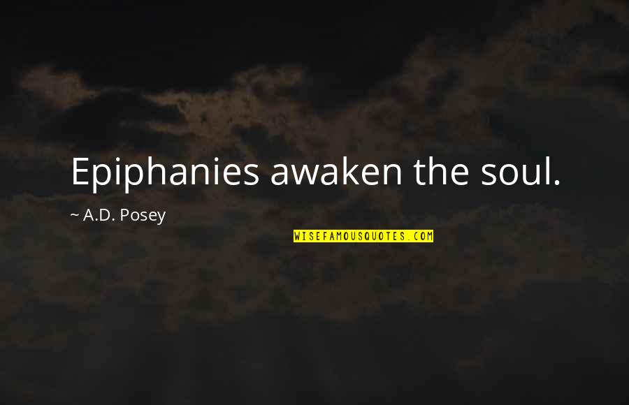 Rainbows And Sunshine Quotes By A.D. Posey: Epiphanies awaken the soul.