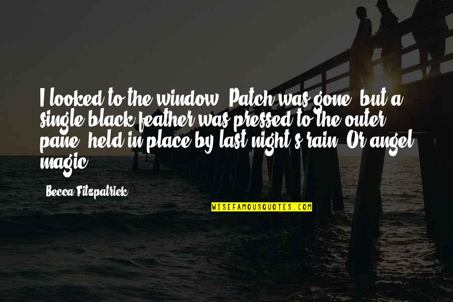 Rain'd Quotes By Becca Fitzpatrick: I looked to the window. Patch was gone,