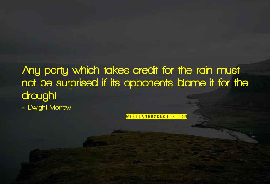 Rain'd Quotes By Dwight Morrow: Any party which takes credit for the rain Rain'd Quotes By Dwight Morrow: Any party which takes credit for the rain