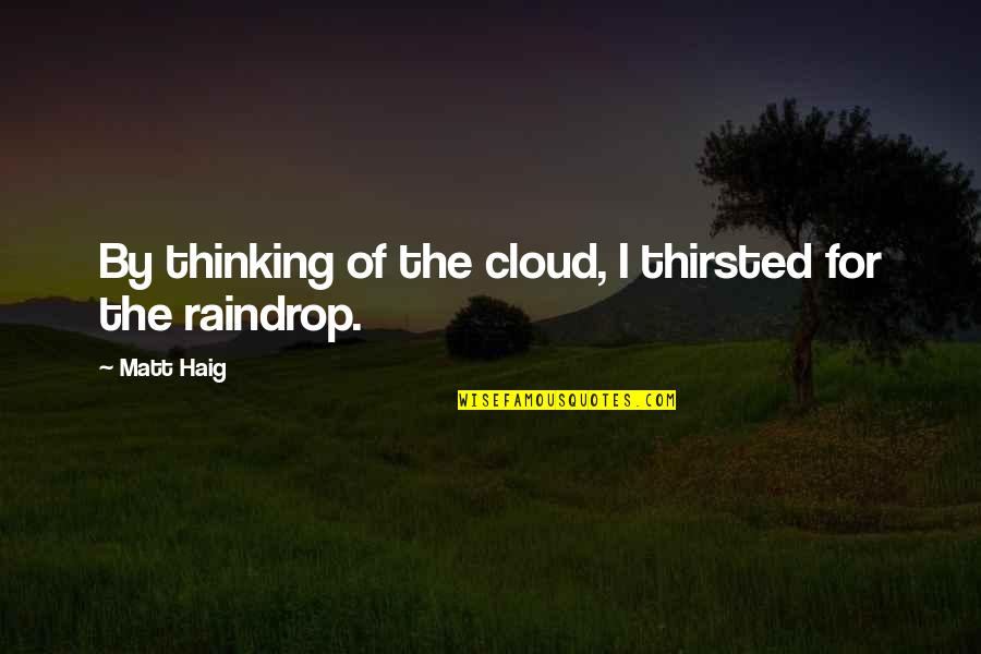 Raindrop Quotes By Matt Haig: By thinking of the cloud, I thirsted for