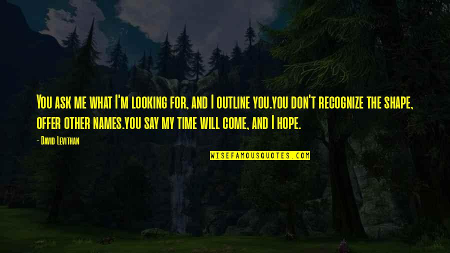 Raine Sage Quotes By David Levithan: You ask me what I'm looking for, and
