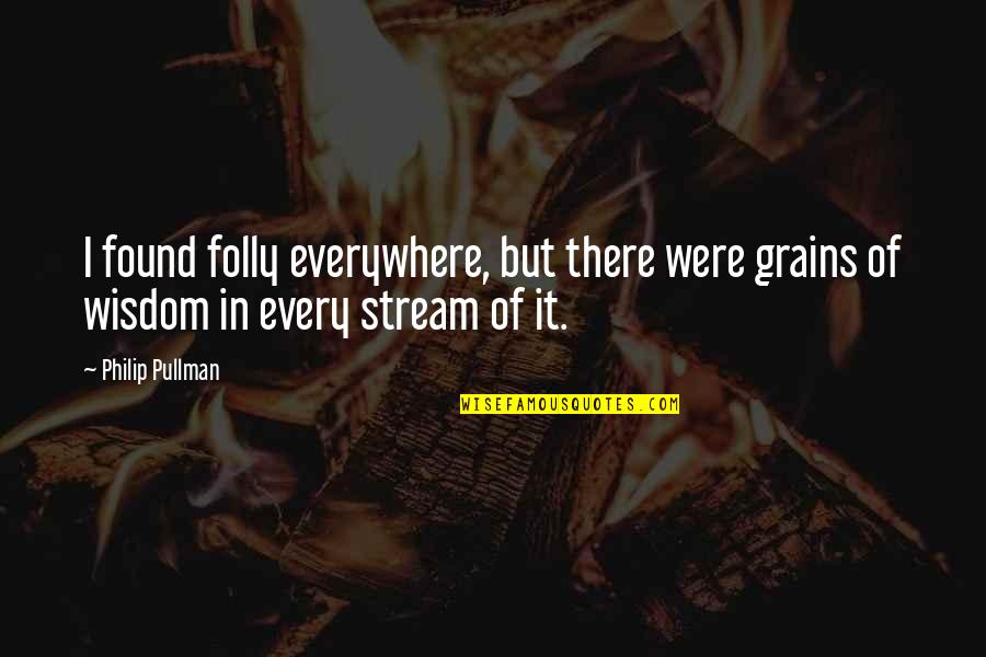 Rainen Painter Quotes By Philip Pullman: I found folly everywhere, but there were grains