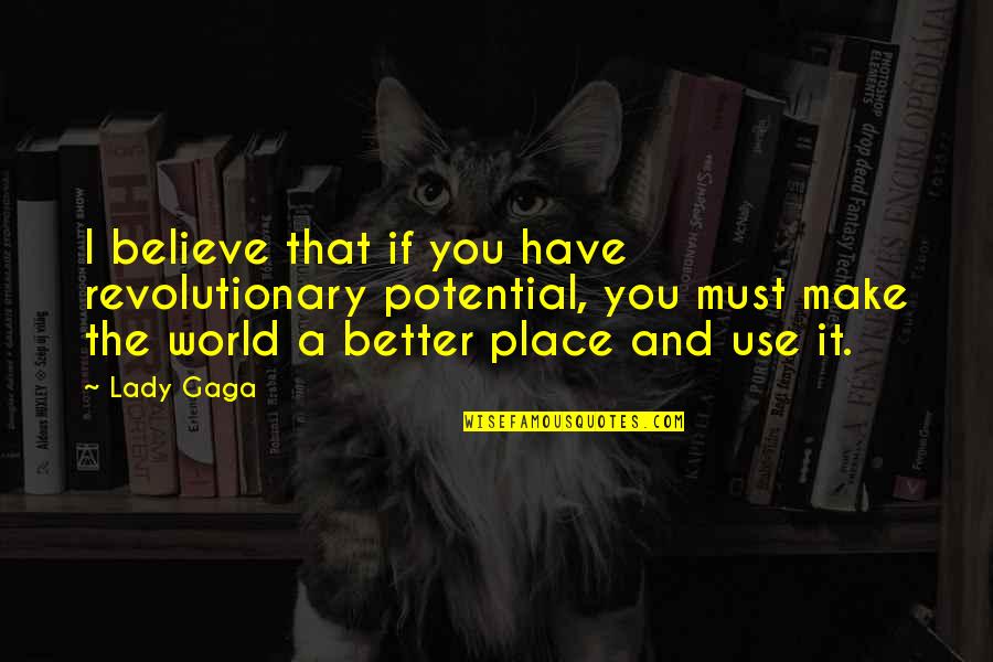 Rainforests For Kids Quotes By Lady Gaga: I believe that if you have revolutionary potential,