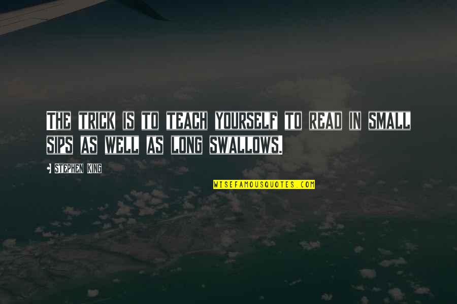 Raining Days Quotes By Stephen King: The trick is to teach yourself to read