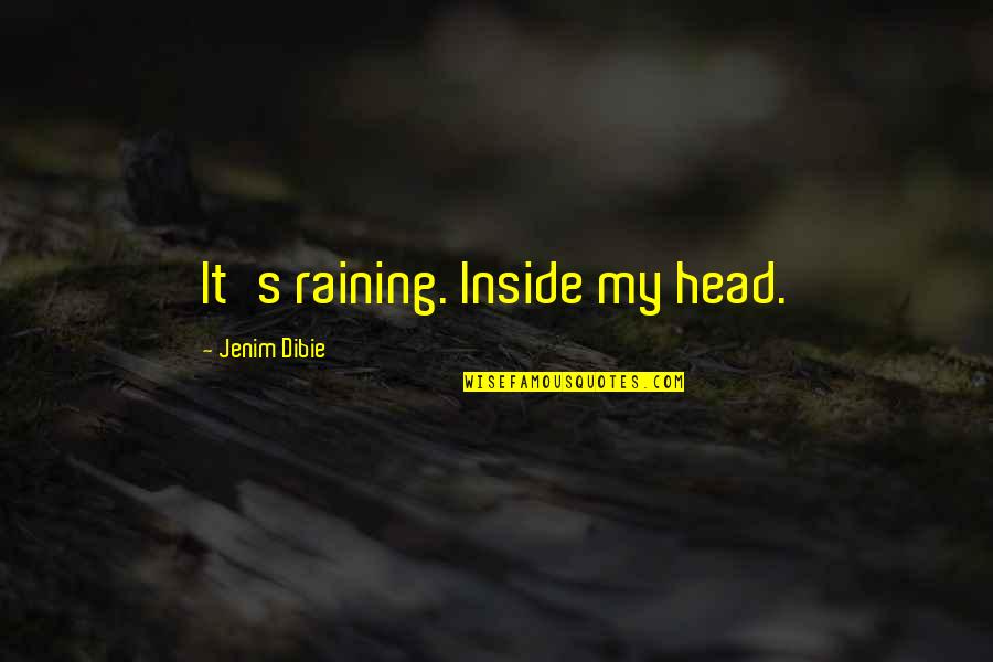 Raining Quotes By Jenim Dibie: It's raining. Inside my head.
