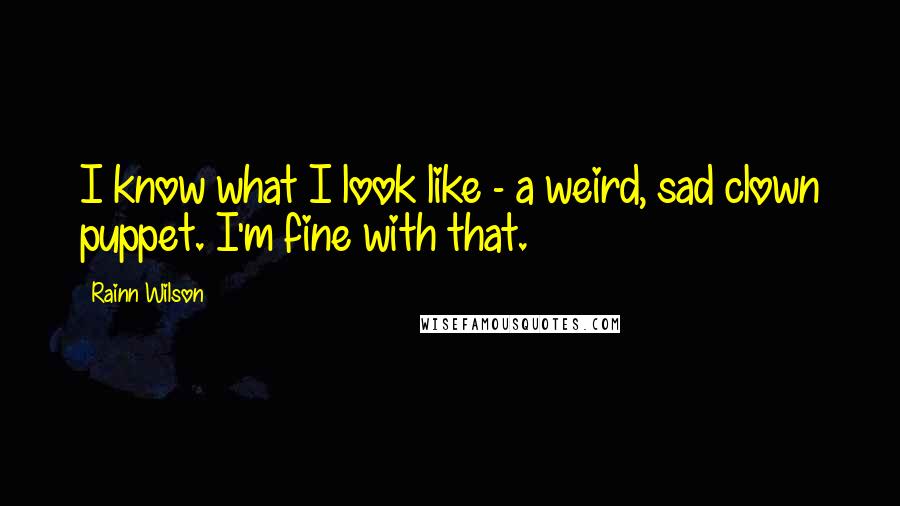 Rainn Wilson quotes: I know what I look like - a weird, sad clown puppet. I'm fine with that.