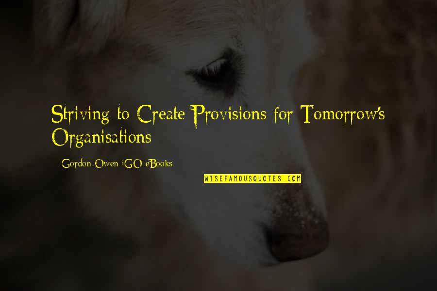 Rainout Shelter Quotes By Gordon Owen IGO EBooks: Striving to Create Provisions for Tomorrow's Organisations