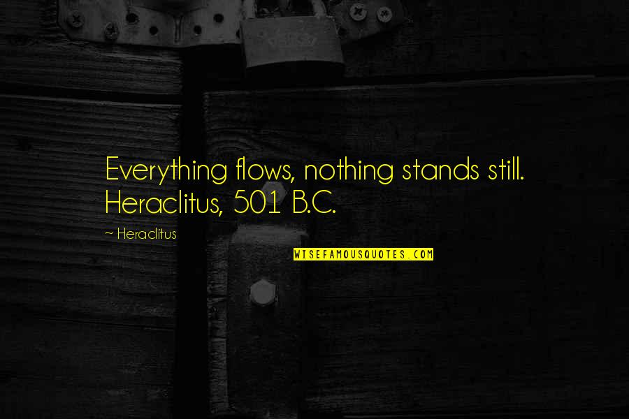 Rainstorm Quotes By Heraclitus: Everything flows, nothing stands still. Heraclitus, 501 B.C.