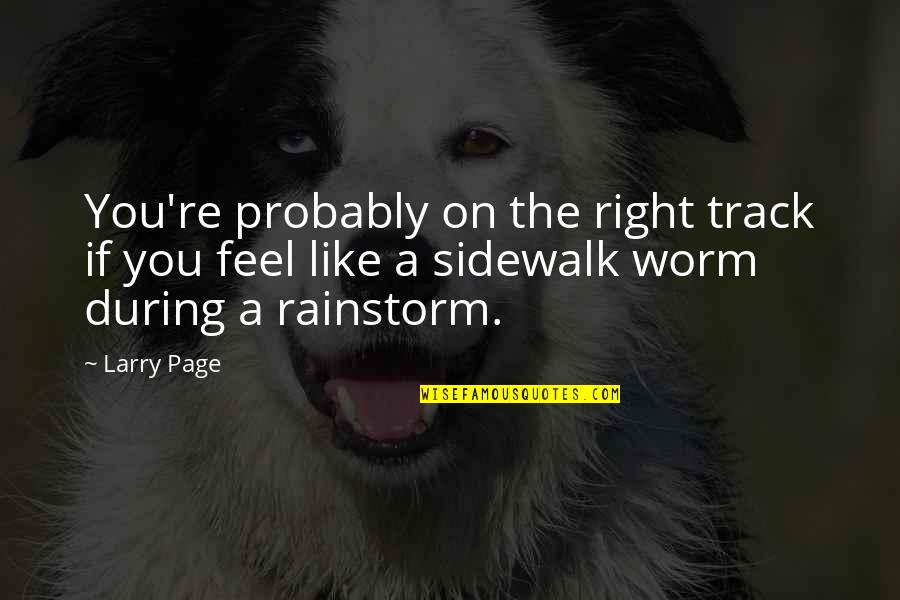 Rainstorm Quotes By Larry Page: You're probably on the right track if you