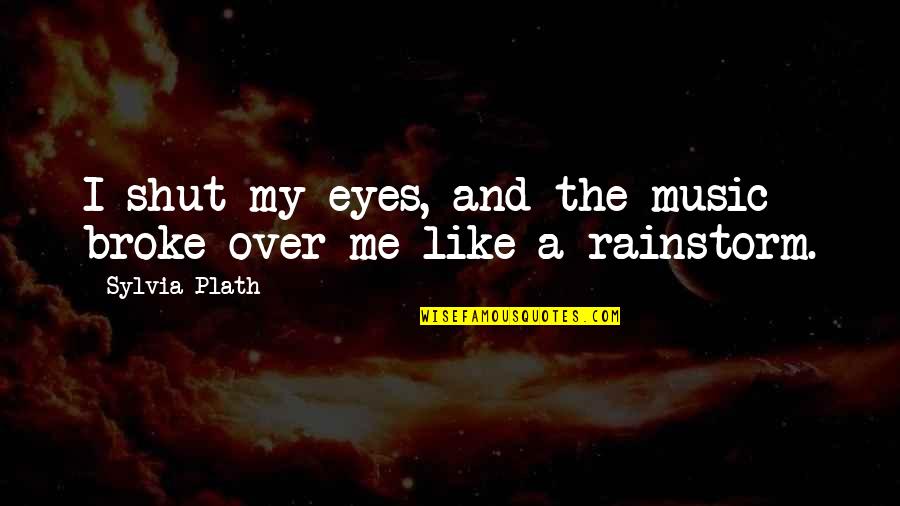 Rainstorm Quotes By Sylvia Plath: I shut my eyes, and the music broke