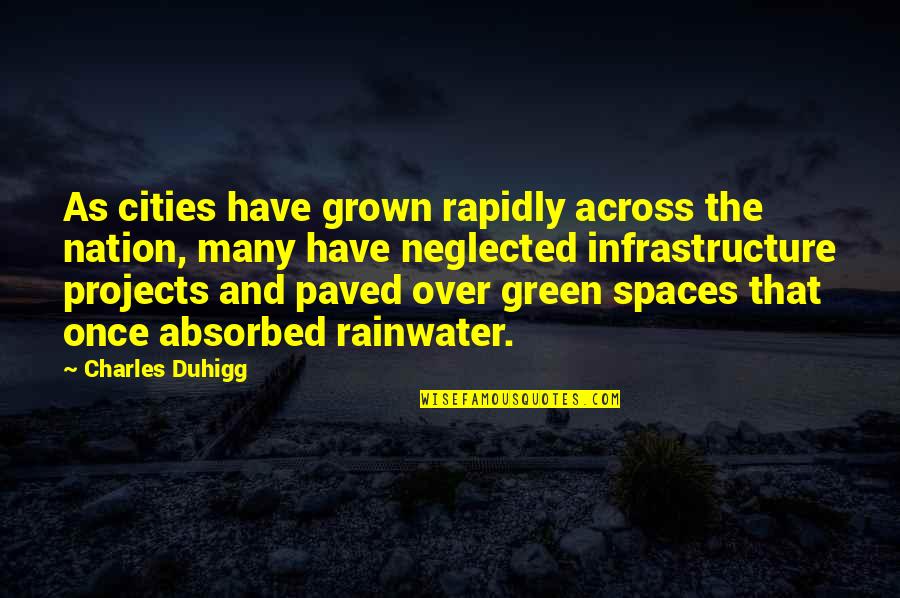 Rainwater Quotes By Charles Duhigg: As cities have grown rapidly across the nation,