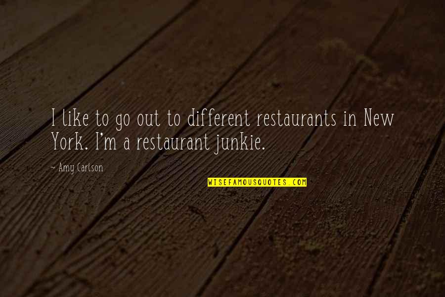 Rainy Season Sad Quotes By Amy Carlson: I like to go out to different restaurants