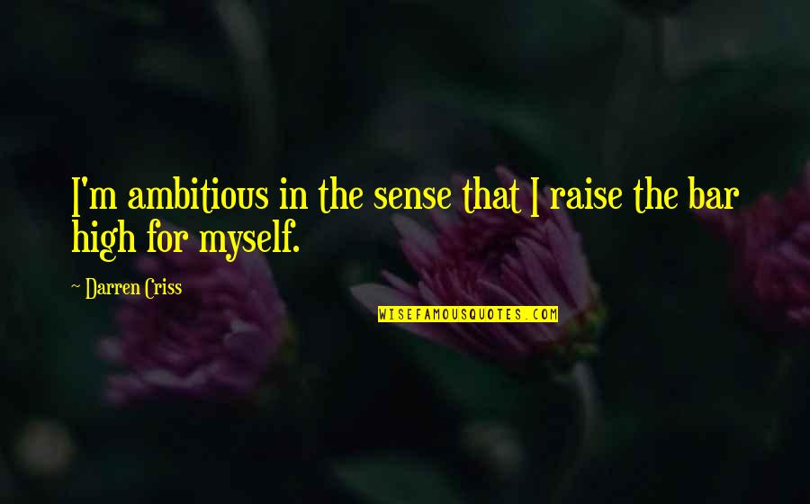 Raise Your Bar Quotes By Darren Criss: I'm ambitious in the sense that I raise