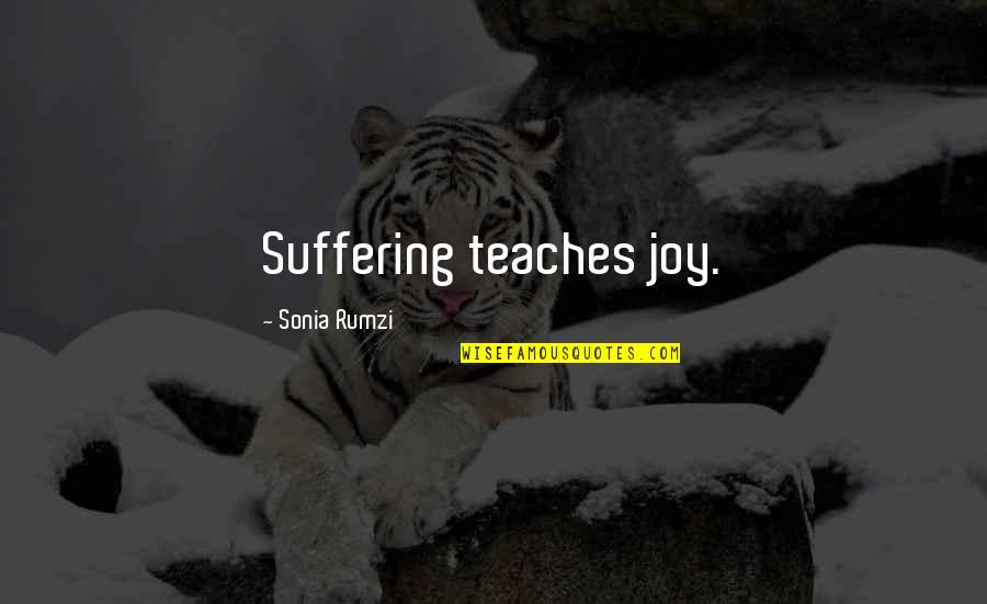 Raised By Wolves Channel 4 Quotes By Sonia Rumzi: Suffering teaches joy.