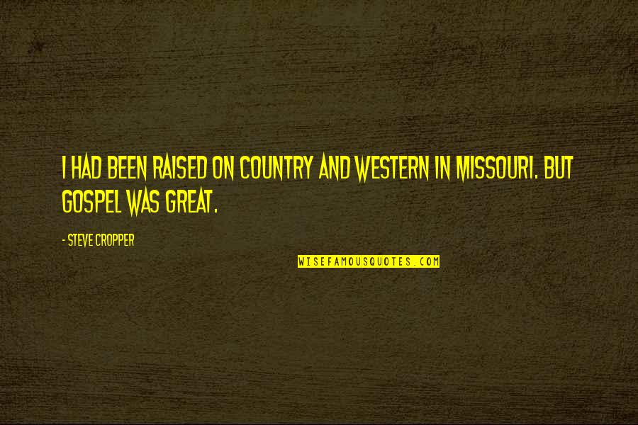 Raised In The Country Quotes By Steve Cropper: I had been raised on country and western