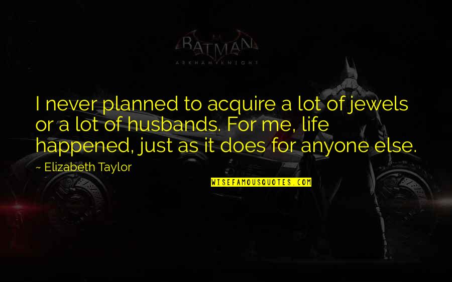 Raitano Quotes By Elizabeth Taylor: I never planned to acquire a lot of
