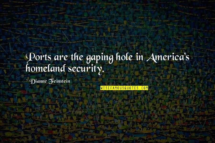 Raiza Perez Quotes By Dianne Feinstein: Ports are the gaping hole in America's homeland