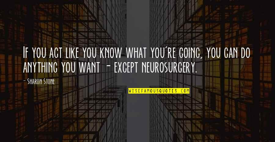 Rajagopalachari Gandhi Quotes By Sharon Stone: If you act like you know what you're Rajagopalachari Gandhi Quotes By Sharon Stone: If you act like you know what you're