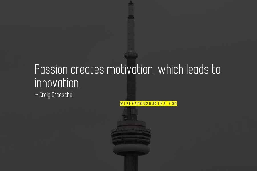 Rajec Jestrebi Quotes By Craig Groeschel: Passion creates motivation, which leads to innovation.