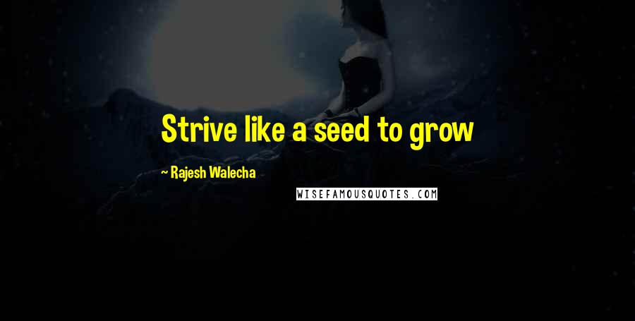 Rajesh Walecha quotes: Strive like a seed to grow