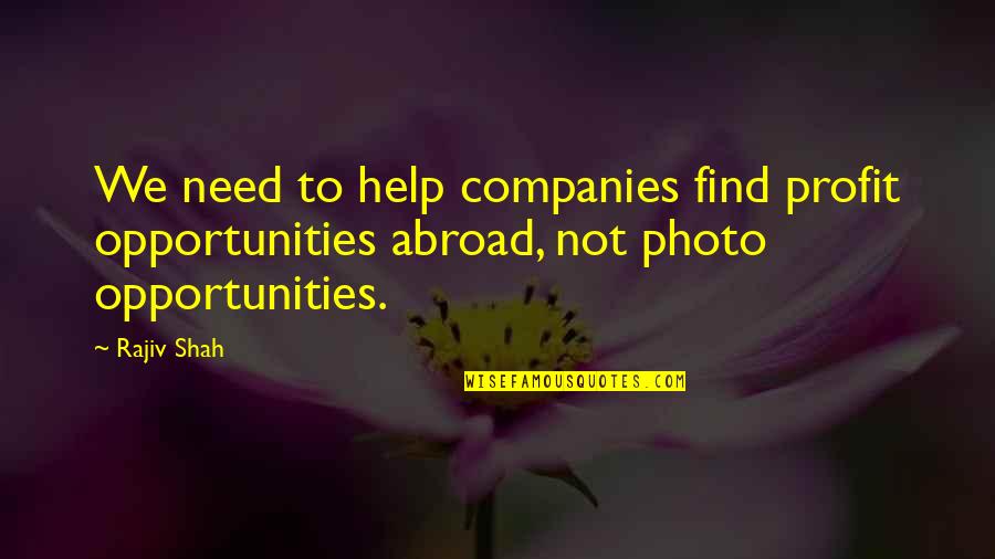 Rajiv Quotes By Rajiv Shah: We need to help companies find profit opportunities