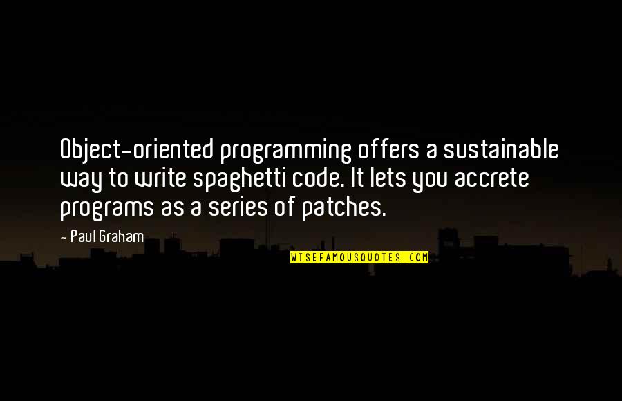 Rajlakshmi Cotton Quotes By Paul Graham: Object-oriented programming offers a sustainable way to write Rajlakshmi Cotton Quotes By Paul Graham: Object-oriented programming offers a sustainable way to write