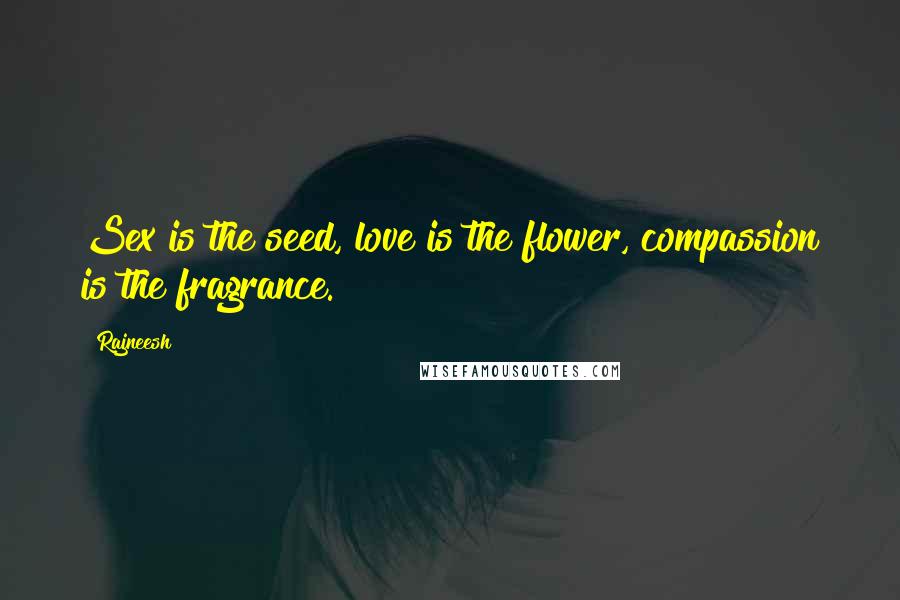 Rajneesh quotes: Sex is the seed, love is the flower, compassion is the fragrance.
