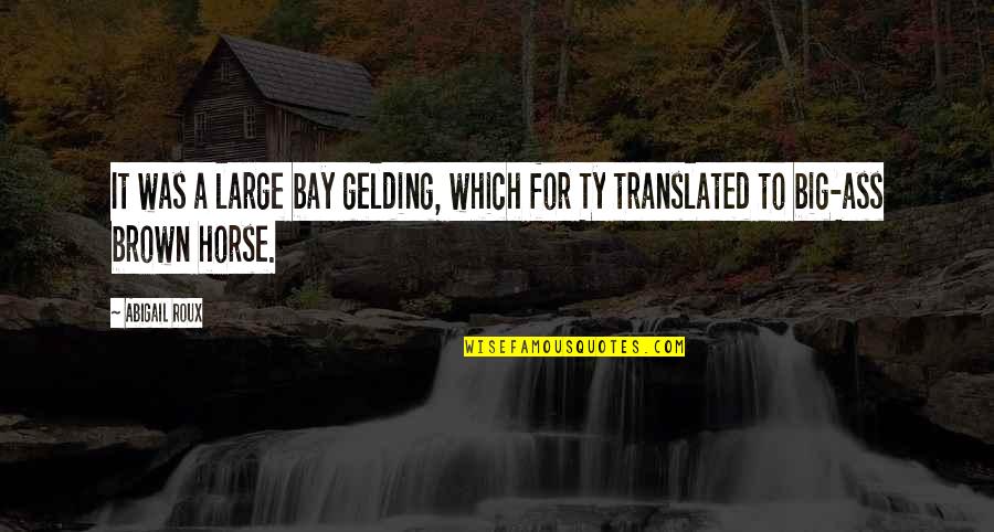 Rajnochovice Quotes By Abigail Roux: It was a large bay gelding, which for